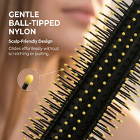 Brosse à cheveux ronde professionnelle en nylon, antidérapante, à picots, pour le séchage au sèche-cheveux en salon