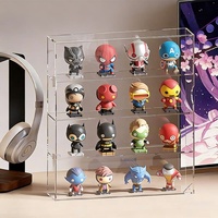Boîte de présentation multicouche en acrylique pour figurines Pop Mart, vitrine transparente anti-poussière avec marches pour figurines de collection