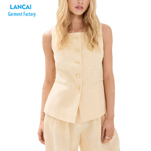 Chaleco de traje sin mangas de color sólido blanco personalizado superventas, chaleco Sexy, pantalones inferiores, conjunto de pantalones de dos piezas de alta calidad - Product Image 1