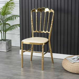 Sillas de Comedor Apilables de Metal Dorado de Lujo Estilo Napoleón para Banquetes, Hoteles, Fiestas, Eventos y Bodas - Product Image 3