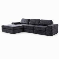Canapé modulaire sectionnel avec ottoman, couleur de tissu personnalisée, canapé d'angle rembourré en chenille pour salon, projet hôtelier