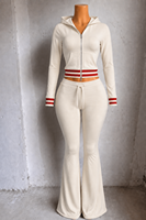 Nouvelle Collection 2026 – Vêtements d'hiver pour femme : Veste zippée à capuche en fourrure imprimé léopard avec logo personnalisé en strass et pantalon évasé à revers