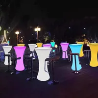 Table de bar LED lumineuse pour soirée, mobilier de boîte de nuit, table LED illuminée, table de bar LED, décoration d'événements, éclairage LED à énergie solaire