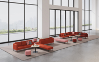 Modulares Kombinations-Lounge-Sofa Gerade & Gebogene Module für Büro-Lobby Wartebereich