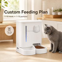 Distributeur automatique de nourriture et d'eau pour animaux de compagnie avec trémie de 5 L, réservoir de 4 L, alimentation programmée et enregistreur vocal