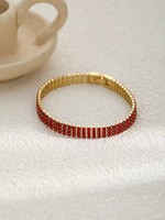 Bracelet en acier inoxydable Gaovo, plaqué or, avec perles et cristaux pavés, bijoux empilables pour femme, pour les fêtes et le quotidien