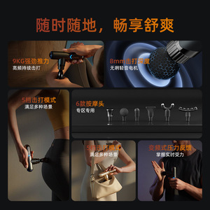 Supor Mini pistola de masaje con 6 cabezales, 12 niveles de velocidad, masajeador portátil recargable por USB para relajación muscular - Product Image 4