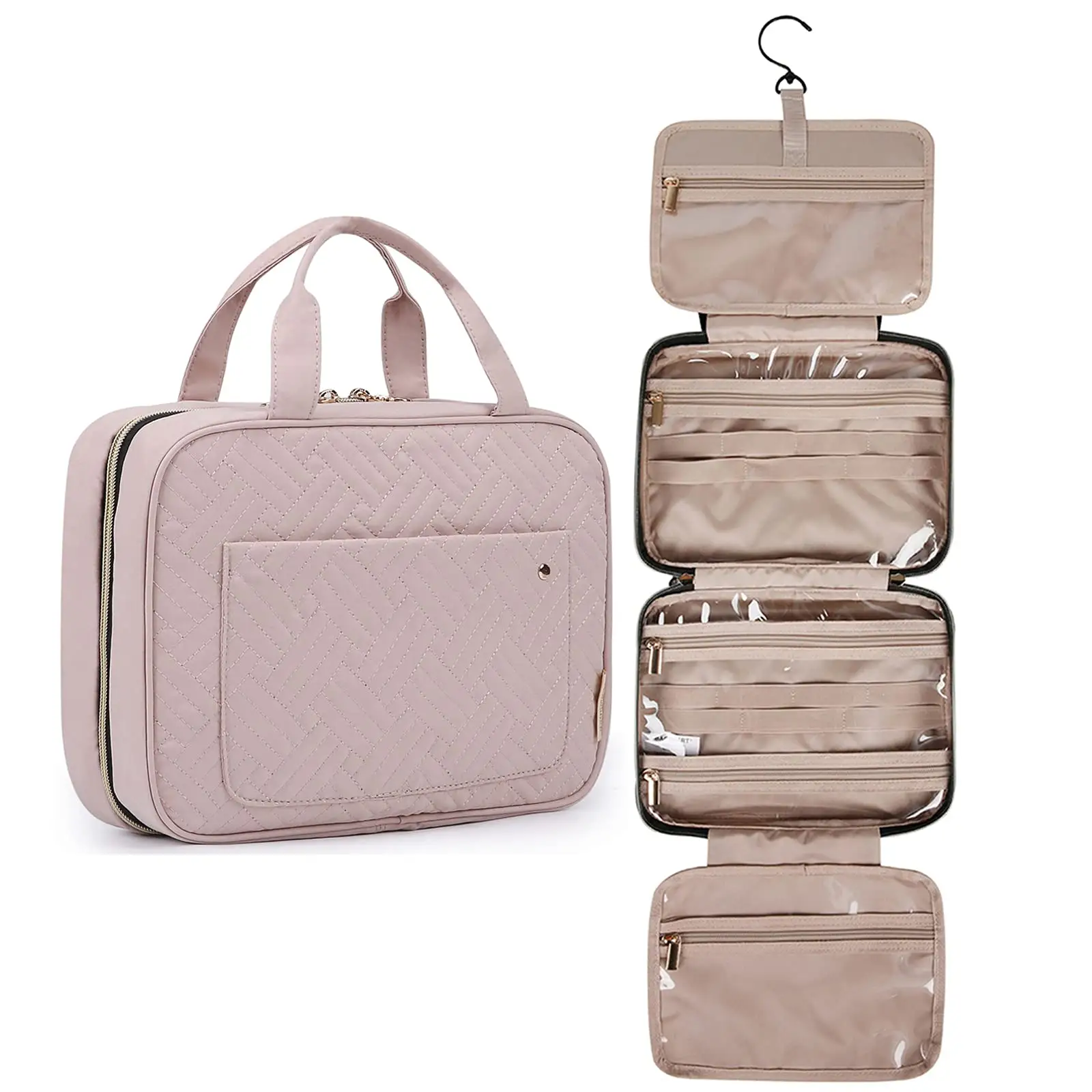 Toiletry Bag Travel Bag with Hanging Hook Water-resistant Makeup Cosmetic Bag Travel Organizer for Accessories Shampoo