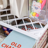 Boîtes de rangement pour maquillage de bureau, rangement à domicile, empilables, porte-documents de bureau pour étudiants, porte-papeterie, support de rangement pliable pour bureau, cuisine