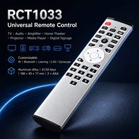 Télécommande universelle intelligente à 33 touches en alliage d'aluminium, code fixe, Google Voice/2.4G/BLE/IR 4 modes