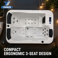 Bain à remous rectangulaire autoportant YUNMAN en acrylique Balboa pour jardin extérieur, spa de massage, baignoire 60 gal+