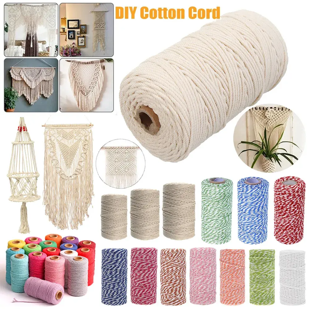 Wholesale Factory Diy Decoration Cord 2mm 3mm 4mm 5mm Cotton Macrame Rope
