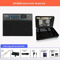 Batterie électronique NUX DP-2000 avec peaux en cuir de vache et chambre en bois de bouleau, pad de percussion professionnel portable