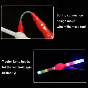 Nicro Glow In Dark Luminous Lightup Varita mágica Juguete con música LED Molino de viento Juguete Spinner Stick Ball Swivel Fun Light Toys - Product Image 2