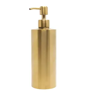 Dispenser sabun emas untuk Kamar mandi (baja tahan karat) dan sabun tangan dapur, deterjen, atau Dispenser Losion, 15oz