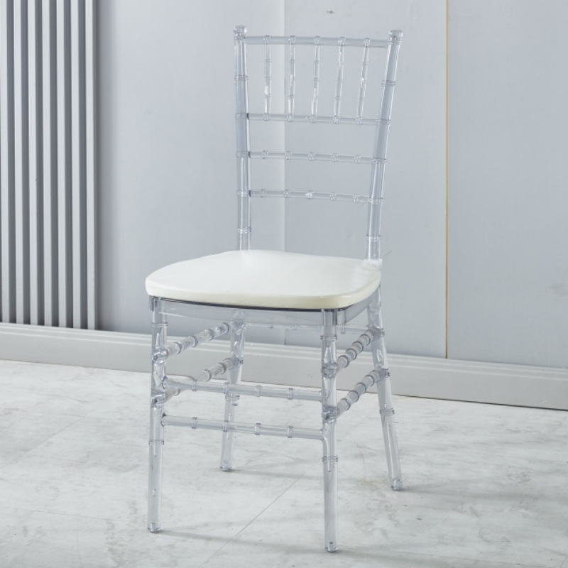 Chaise en bambou cristal [avec coussin en éponge 2*3 cm]