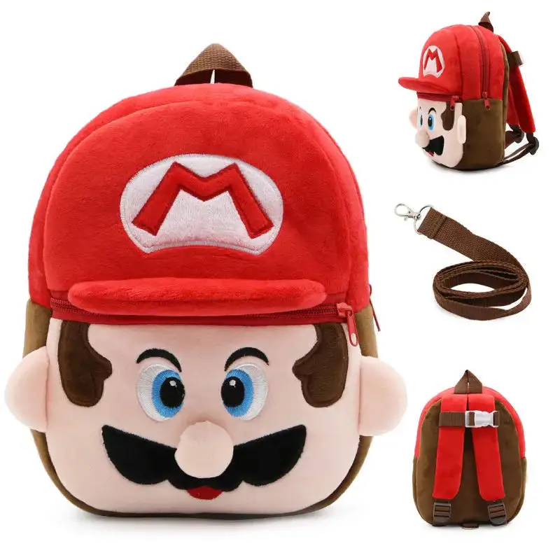 Toptan Anti-kayıp süper Mario çocuk okul çantası Anime karikatür okul sırt çantası Mario Bros çocuk okul çantası s için erkek ve kız