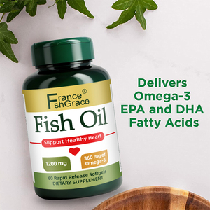 สารสกัดจากพืชผสมน้ำมันปลาแบบปรับแต่งได้ 1200 มก. บำรุงสุขภาพสำหรับผู้ใหญ่ สมุนไพร น้ำมันปลาแบบซอฟต์เจล 60 แคปซูล - Product Image 2