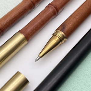 Stylo bille élégant en <span class=keywords><strong>bambou</strong></span> HY, plaqué or, recharge d'<span class=keywords><strong>encre</strong></span> noire, pointe 0,5 mm, inspiré <span class=keywords><strong>de</strong></span> la nature, fournitures <span class=keywords><strong>de</strong></span> bureau pour professionnels - Product Image 3