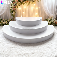 Plateforme de danse portable LEDA en gros, demi-ronde, blanche, pour mariage, scène, événements