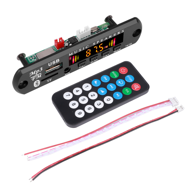 BT 5.0 Car Audio MP3 Player USB TF FM Radio Module Remote Control Color Screen Amplifiers Audio Module