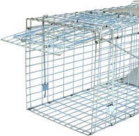 Cage de piège à animaux humain pliable galvanisée 94x34x36 cm