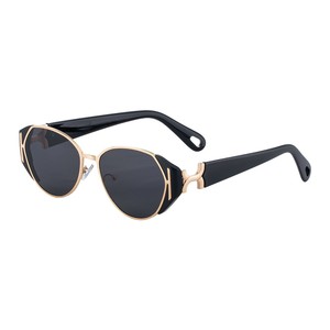 Lunettes de soleil œil de chat personnalisées pour femmes, monture noire, verres PC, protection UV400, style Instagram, mode extérieure - Product Image 1