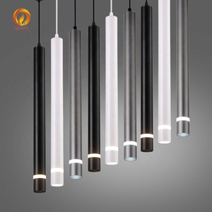 Lampada a Sospensione Moderna Nordica, Lampadario in Alluminio con Attacco E27, Design Lungo Nero e Oro, Luci LED Pendenti <span class=keywords><strong>per</strong></span> Casa Soggiorno - Product Image 1