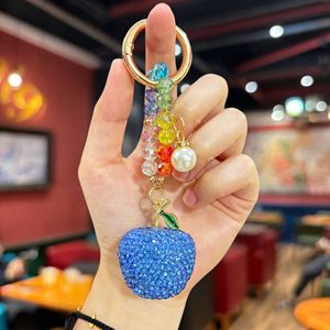 Llavero <span class=keywords><strong>de</strong></span> Manzana con Diamantes Completos, Cadena <span class=keywords><strong>de</strong></span> Teléfono con Cuentas <span class=keywords><strong>de</strong></span> Cristal, Decoración Colgante para Mochila, Nuevo Pequeño Regalo para Niña - Product Image 5