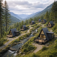Kit de cabane préfabriquée triangulaire modulaire pour villa et hôtel, cabanes forestières, structure événementielle, bureau mobile, certifié CE