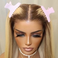 Peluca sin pegamento de cabello humano virgen vietnamita rubio transparente HD 13x4 con encaje, línea de cabello natural, larga y lisa, sin procesar
