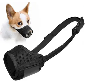 Mesh Cloth Dog Muzzle Adjustable Muzzle Mask Bite And Scream Proof Breathable