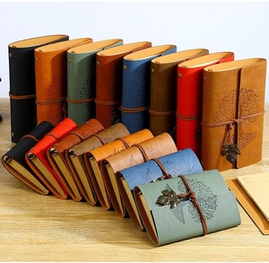 Carnet Vintage Cuir Gaufre Arbre Souhaits Design Feuilles Mobiles Rechargeable A6 A7 Journal Voyage Retro Cadeau Creatif Manuel - Product Image 4