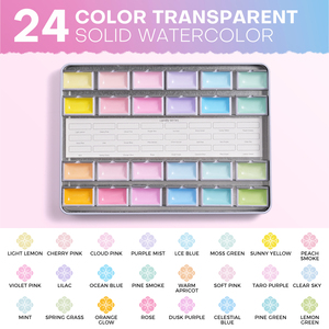 Peintures à l'<span class=keywords><strong>aquarelle</strong></span> semi-humides Macaron 24 couleurs Fontainebleau, godets détachables, peintures <span class=keywords><strong>pastel</strong></span> aquarelles - Product Image 4