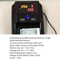 Bon détecteur de monnaie de table portable Mini UV Détecteur de billets de banque noirs