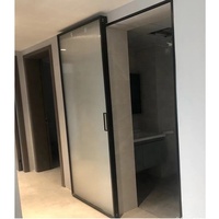 Nouvelle arrivée appartement salon porte fantôme avec kit de rouleau porte coulissante en verre piste cachée porte coulissante invisible porte magique