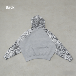 Manufacturer Custom Men's High Quality <b>Hoodie</b> Streetwear Vintage Heavyweight <b>Leopard</b> PrintOversized Zip up Blank <b>Hoodie</b> for Men - Product Image 3