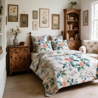 Parure de lit moderne et écologique, draps et housses de couette réversibles, 300 fils/cm², toutes saisons