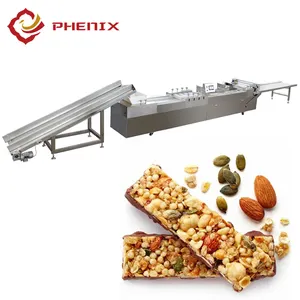 Automatic Sweet Fruit Nut Protein Bar Making Machine Snack Peanut Chikki Nougat Production Line For Sale