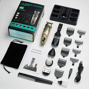 Kit de toilettage pour homme Lanumi 706 6 en 1, écran LCD, <span class=keywords><strong>tondeuse</strong></span> à barbe et à cheveux avec base, rasoir à cheveux, métal rétro, électrique, USB, plastique, anglais - Product Image 4