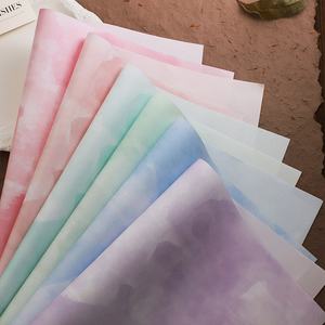 Papier d'Emballage Artistique Imperméable à l'Eau avec Fleurs en Papier <span class=keywords><strong>Aquarelle</strong></span> Faite à la Main Romantique <span class=keywords><strong>Bouquet</strong></span> Matériel de Fleuriste Non Couché Gravure - Product Image 1