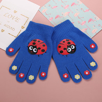 Gants tricotés pour enfants avec logo personnalisé, motif animal de dessin animé, doux, chauds, à doigts entiers, pour l'hiver, pour les enfants, à porter tous les jours en extérieur