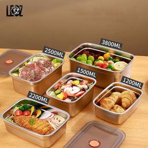 Lonchera Bento de Acero Inoxidable LEOZ con Tapa, Contenedor Cuadrado para Almacenamiento de Alimentos, Anti-Olores Cruzados, para Preservar la Frescura - Product Image 1