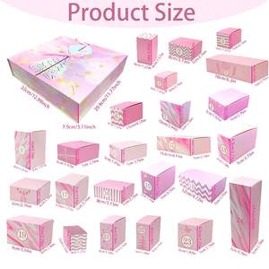 Calendrier de l'Avent de Noël 24 Jours <span class=keywords><strong>en</strong></span> Carton Rigide Portable Haut de Gamme, Boîte Mystère Rose Recyclable avec Lamination UV Mate – Vente <span class=keywords><strong>en</strong></span> Gros - Product Image 2