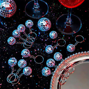 مخصصة لينة المينا الصلبة الفضة ديسكو الكرة بريق أقراط المفاتيح قلادة مخصصة ديسكو سلاسل أحداث عيد الميلاد - Product Image 5