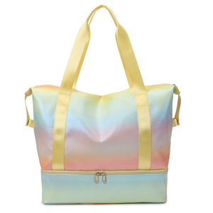 Sac de voyage portable imperméable multi-poches à dégradé de couleurs, séparation humide/sec, étiquette privée, vente en gros - Product Image 3