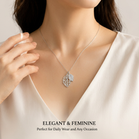 Collar con Colgante de Hoja de Lujo en Plata de Ley S925 con Circonita, Joyería Fina de Diseño, Cadena de Eslabones Chapada en Oro para Mujer, Regalo