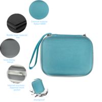 Sac de rangement rigide en EVA avec fermeture éclair, antichoc et portable, bleu, 15x12.5x7.5cm, pour lecteurs de glycémie