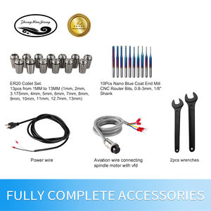 Zhong Hua Jiang ER20 80mm 2.2KW 110V/220V Motor de Husillo CNC Refrigerado por Aire con Kit VFD para Taladrado y Grabado, con Conexión BT30 para Fresadora de Punta - Product Image 2