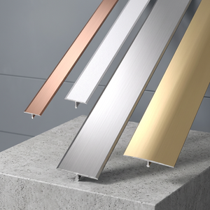Profilé de transition de sol en aluminium flexible, finition polie, résistant à l'humidité, plinthe minimaliste, accessoires de revêtement de sol 1 - Product Image 1
